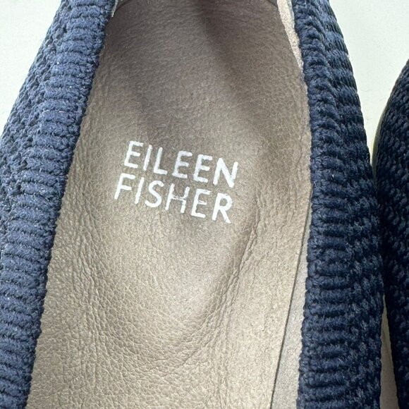 Eileen Fisher Womens Seam Knit Stretch Flat Loafer Slip-On Navy Blue Size 6.5 - Picture 8 of 8